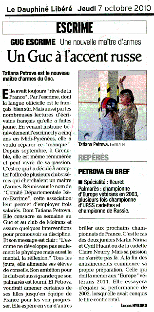 dauphiné_lib_oct2010.gif - Article paru dans le Dauphiné Libéré (7 octobre 2010)